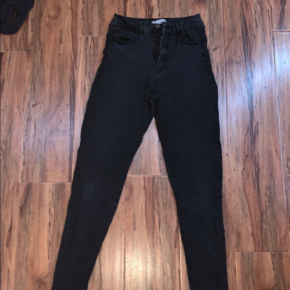 Black high rise skinny jeans